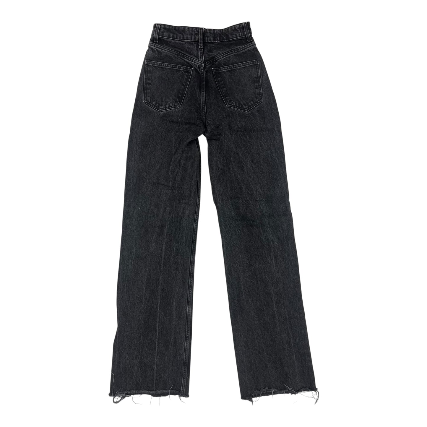 Jeans Straight By Zara In Black Denim, Size:2