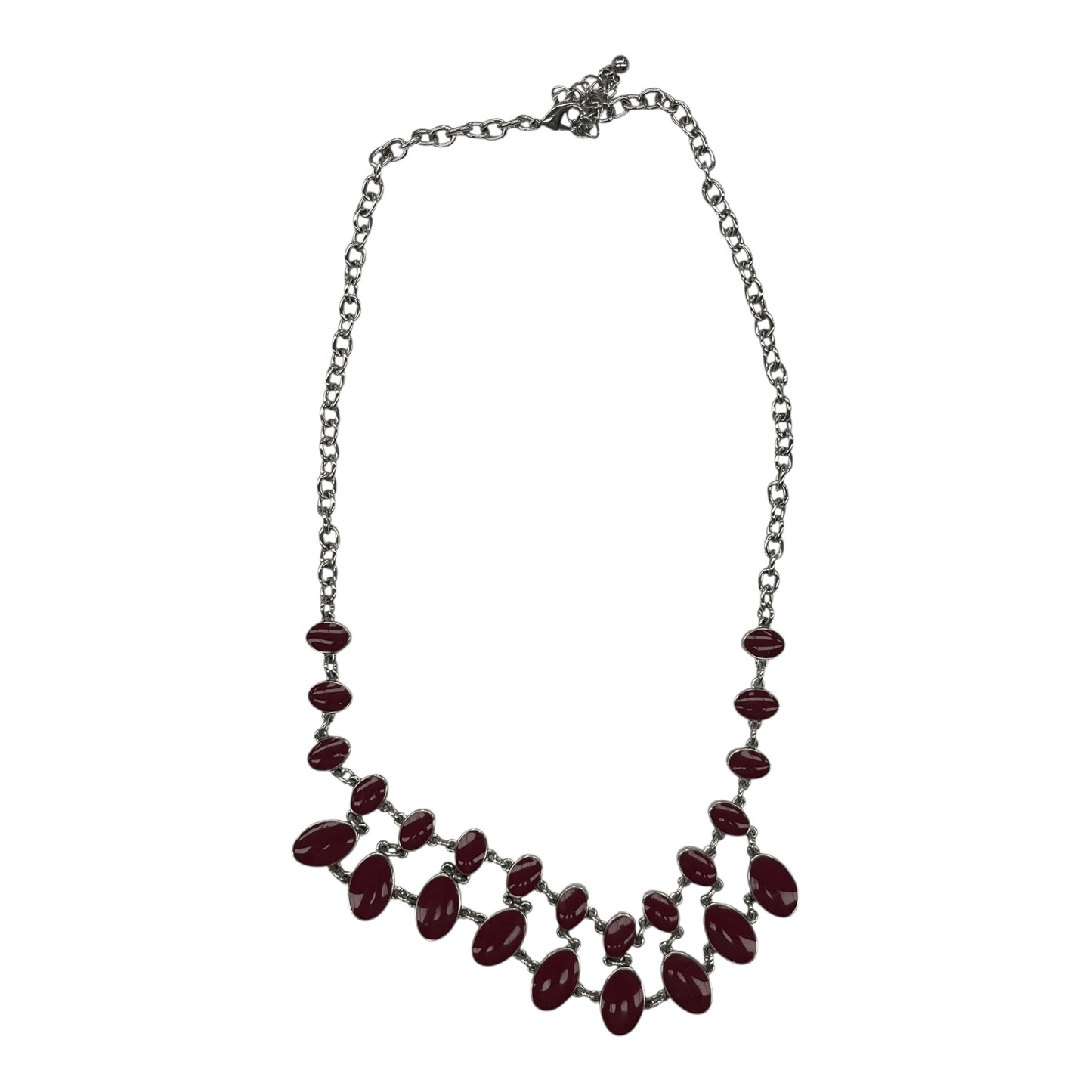Necklace Statement By Clothes Mentor In Grey & Red