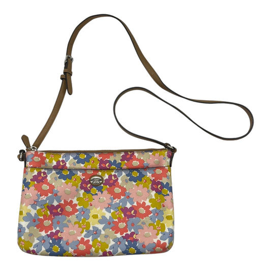 Crossbody Designer By Coach In Floral Print, Size:Medium