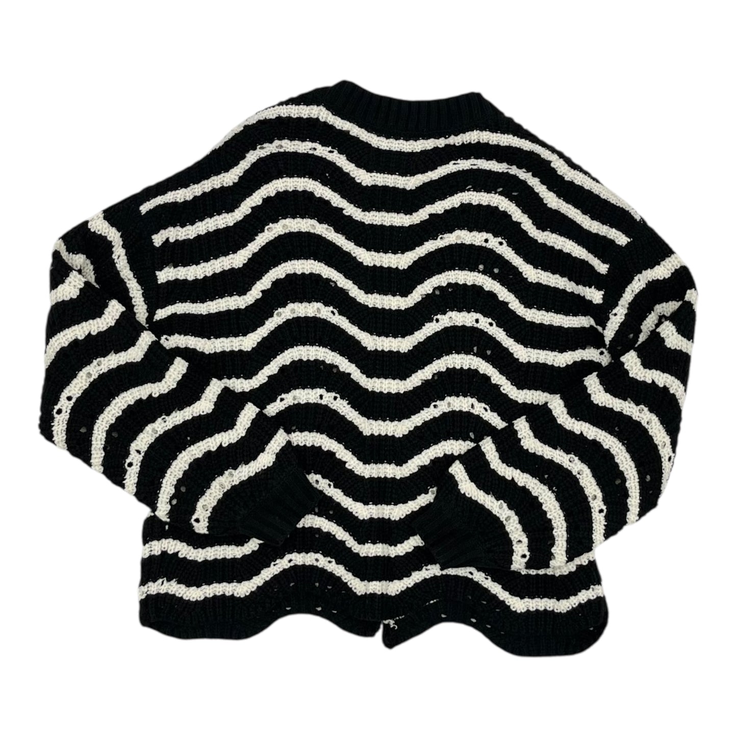 Sweater Cardigan By Jessica Simpson In Black & White, Size:L
