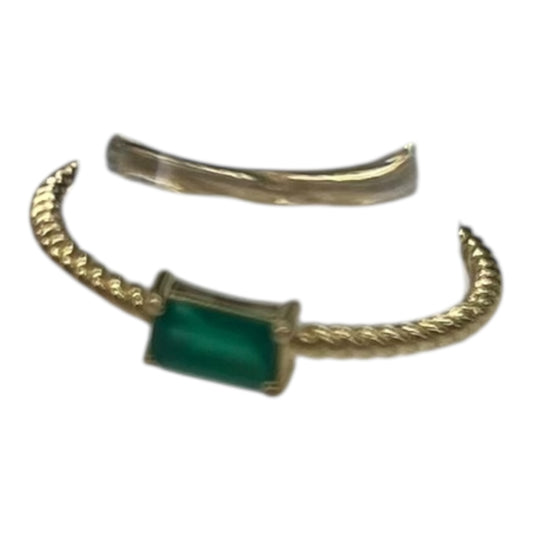 RING STERLING SILVER by    CLOTHES MENTOR In GOLD & GREEN, Size: 6.5