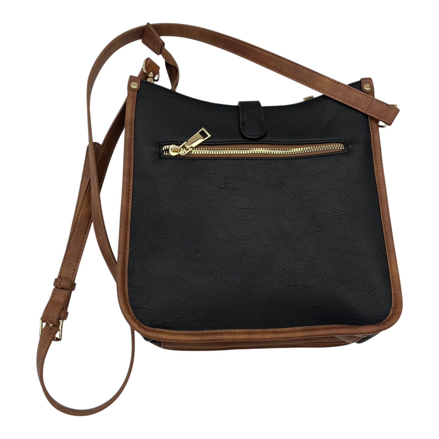 Crossbody By Clothes Mentor In Black & Brown, Size:Large