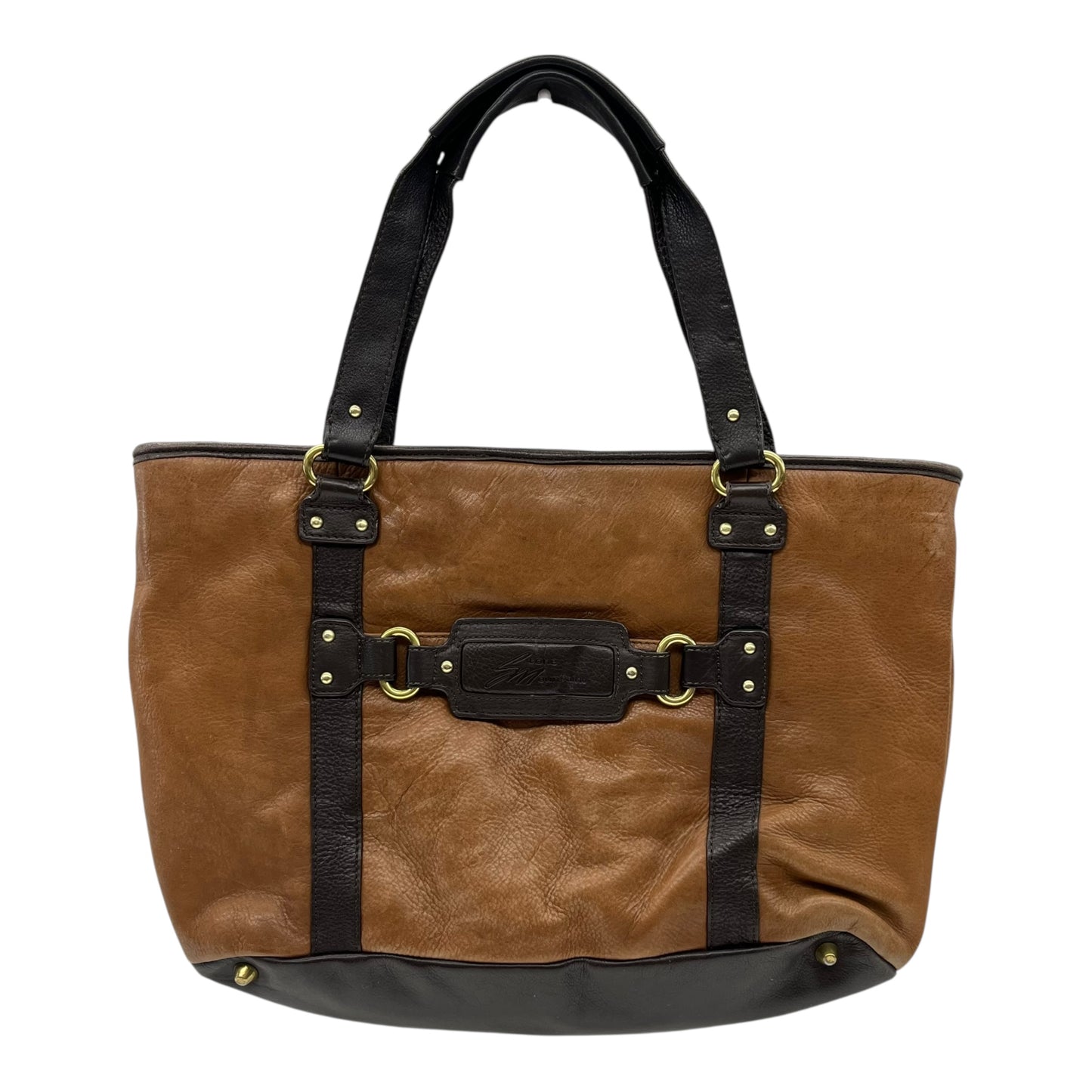 Handbag Leather By Stone Mountain In Brown, Size:Medium