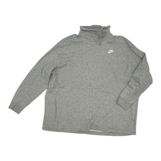 Athletic Sweatshirt Collar By Nike Apparel In Grey, Size:L
