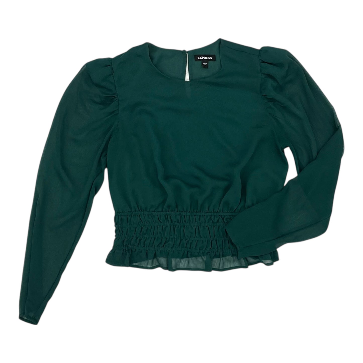Blouse Ls By Express In Green, Size:M