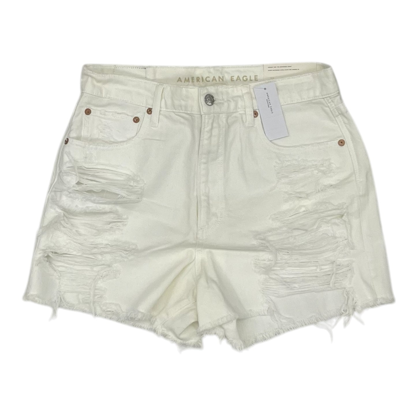 Shorts By American Eagle In White Denim, Size:8