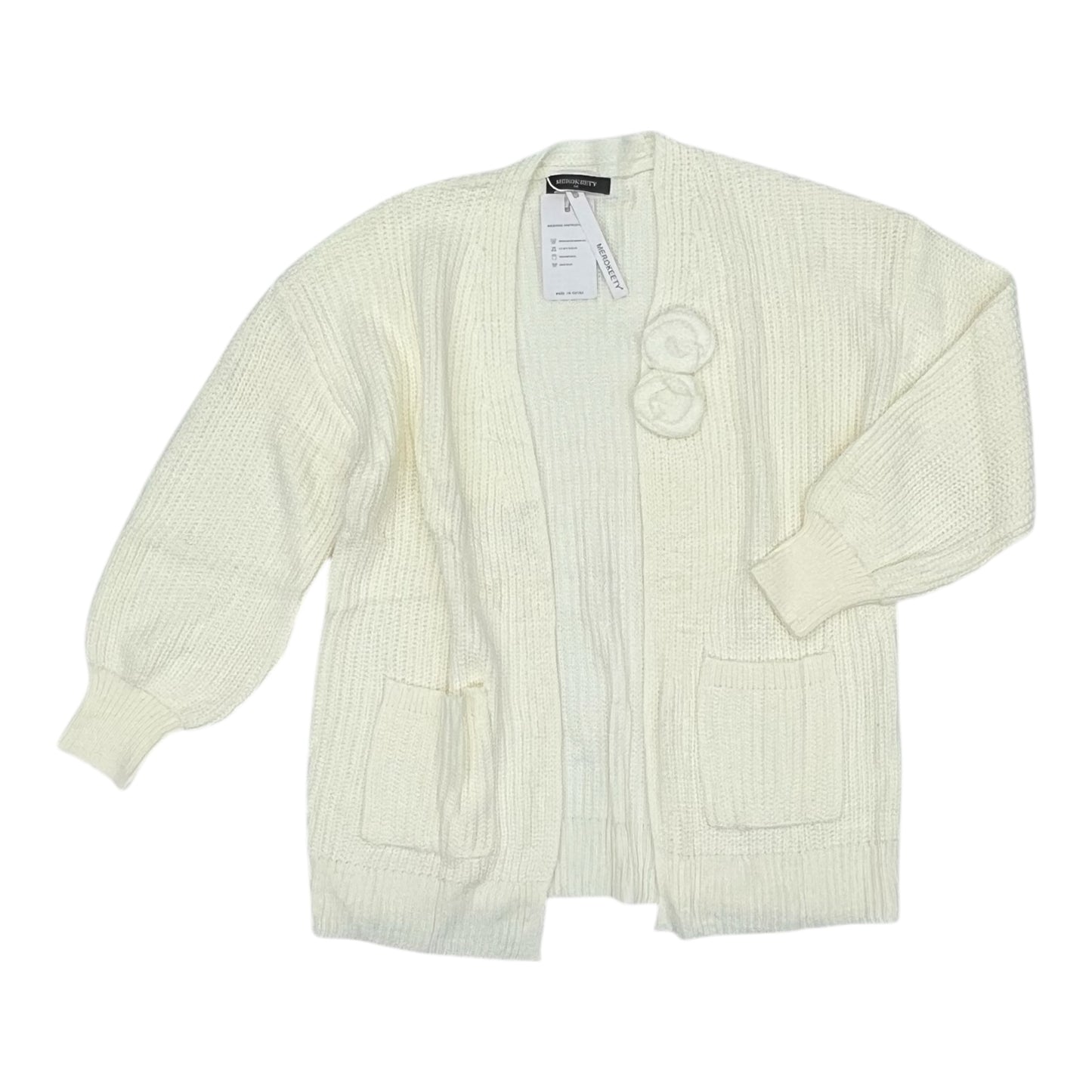 Sweater Cardigan By Merokeety In Cream, Size:M