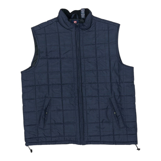 Vest Puffer & Quilted By Chaps In Black & Blue, Size:Xl