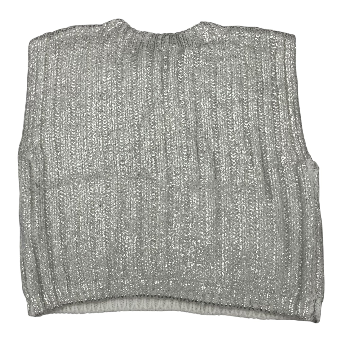 Vest Sweater By Dkny In Silver, Size:M