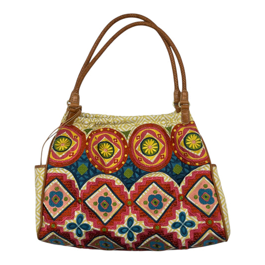Handbag By Brighton In White & Yellow, Size:Large