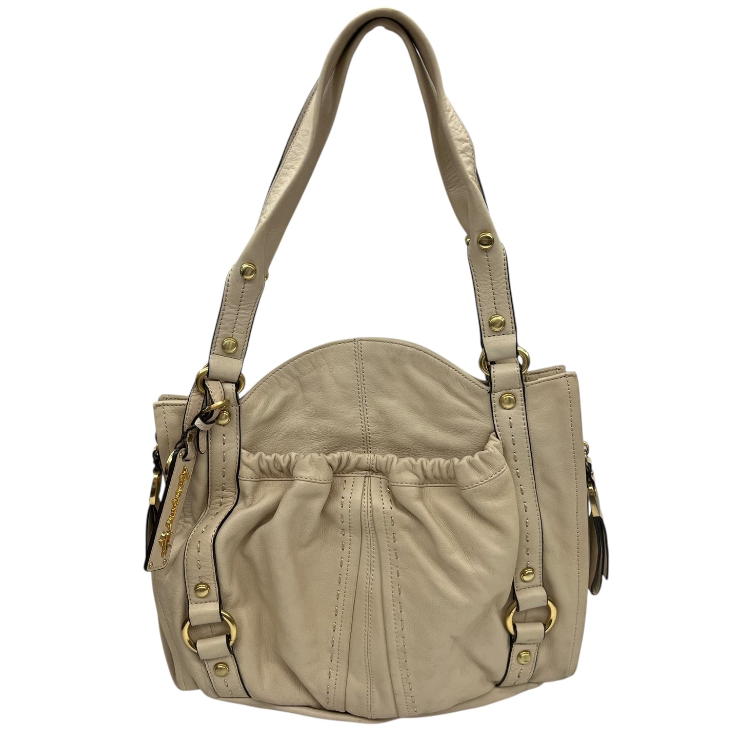 Handbag Leather By Makowsky In Cream, Size:Medium