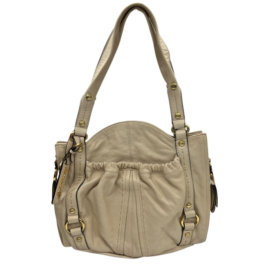 Handbag Leather By Makowsky In Cream, Size:Medium