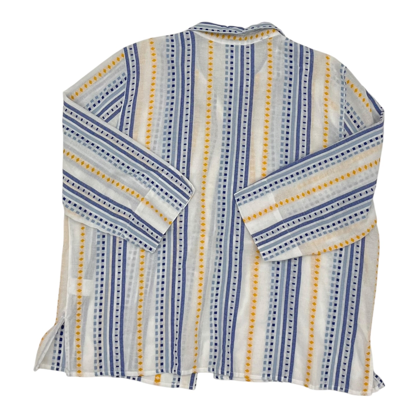 Blouse 3/4 Sleeve By Alfred Dunner In White, Size:Xl