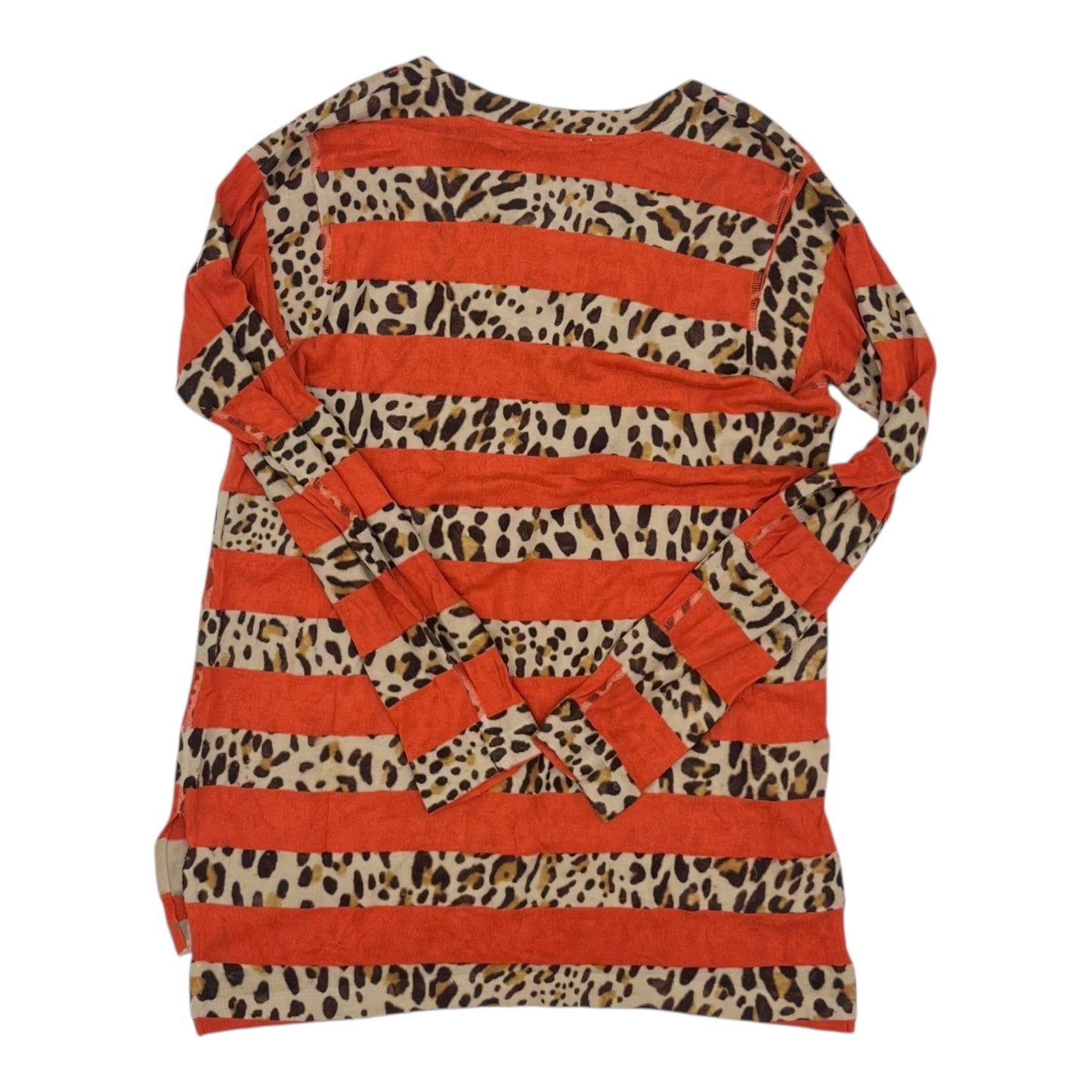 TOP LS by NALLY AND MILLIE In BROWN & ORANGE, Size: S