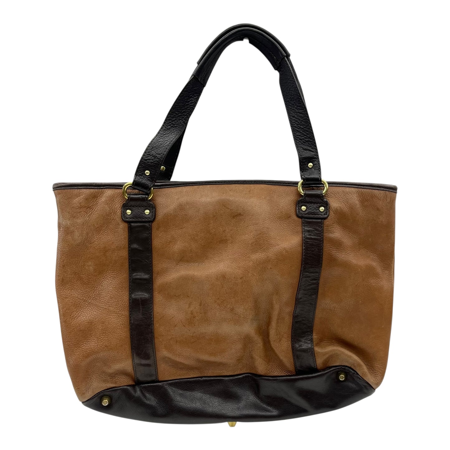 Handbag Leather By Stone Mountain In Brown, Size:Medium