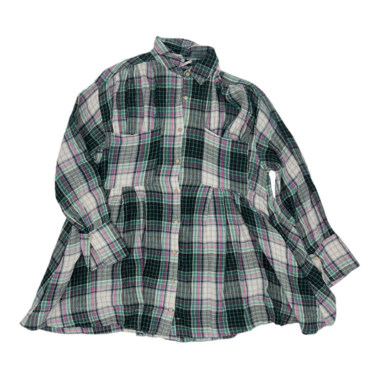 Blouse Ls By Free People In Green & Pink, Size:Xs