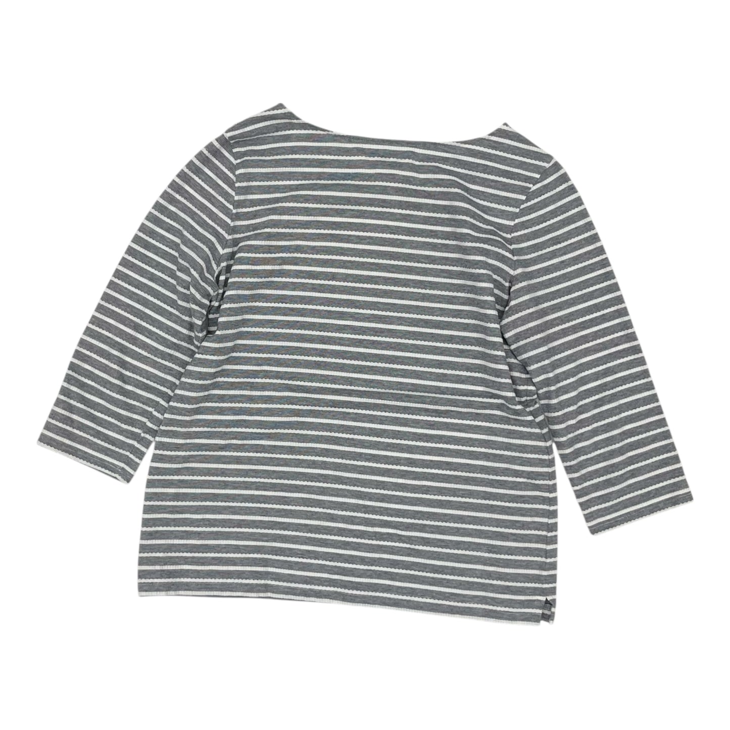Top 3/4 Sleeve By Croft And Barrow In Blue & White, Size:Xl