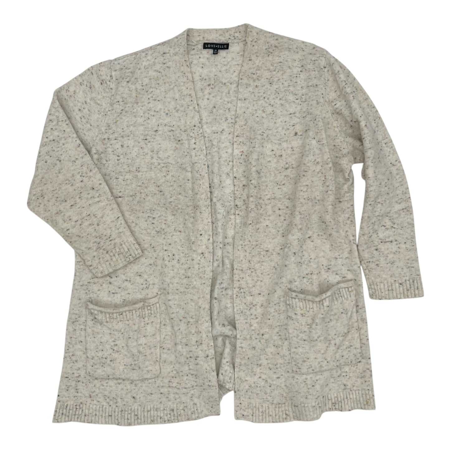 Sweater Cardigan By Love Ellie In Tan, Size:2X