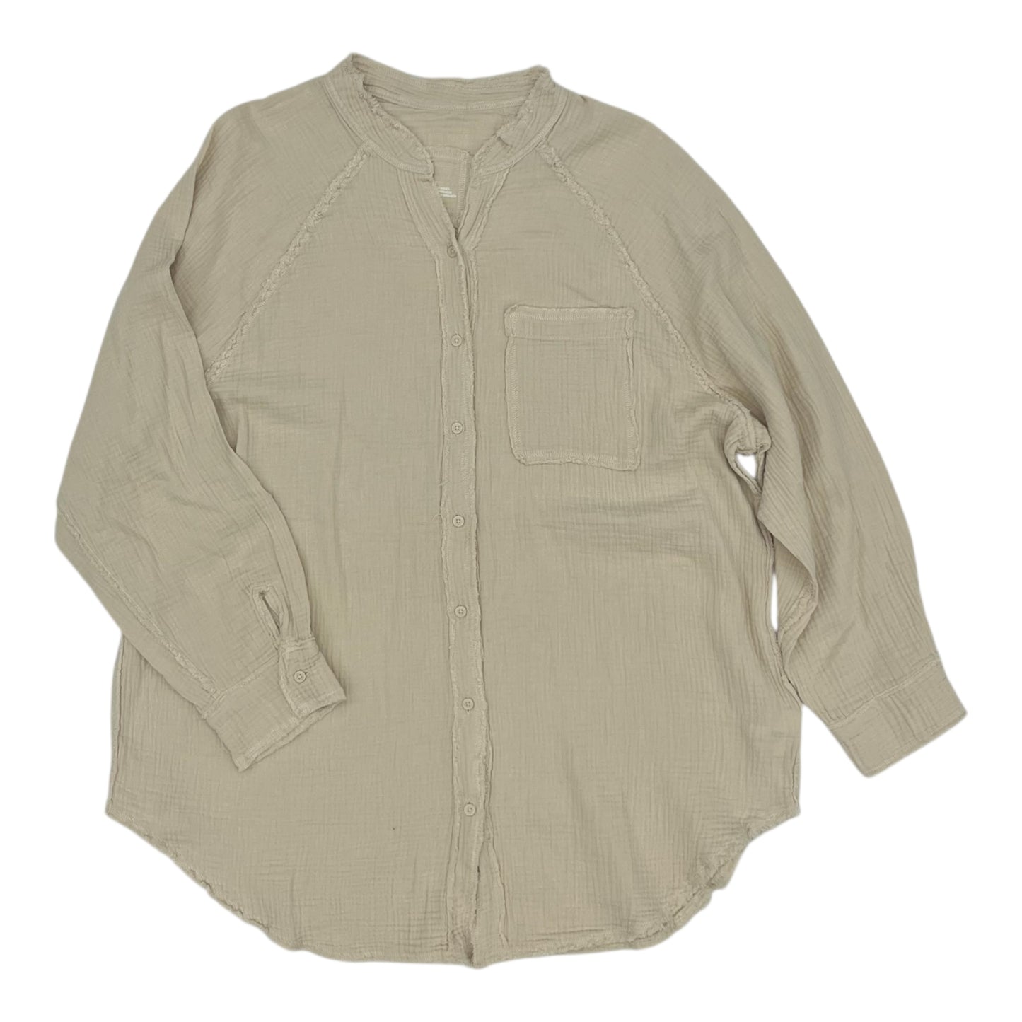 Blouse Ls By Aerie In Brown, Size:S