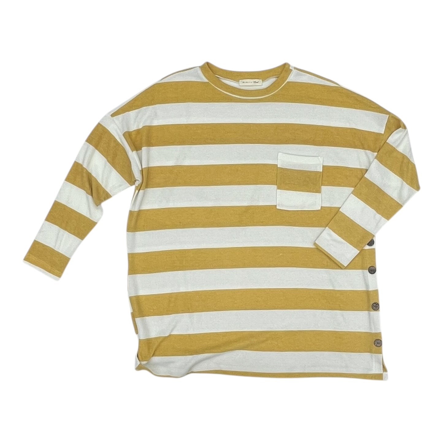 Top Ls By Clothes Mentor In White & Yellow, Size:Xl