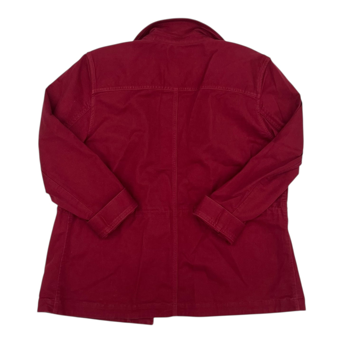 Jacket Denim By Loft In Red Denim, Size:22Womens