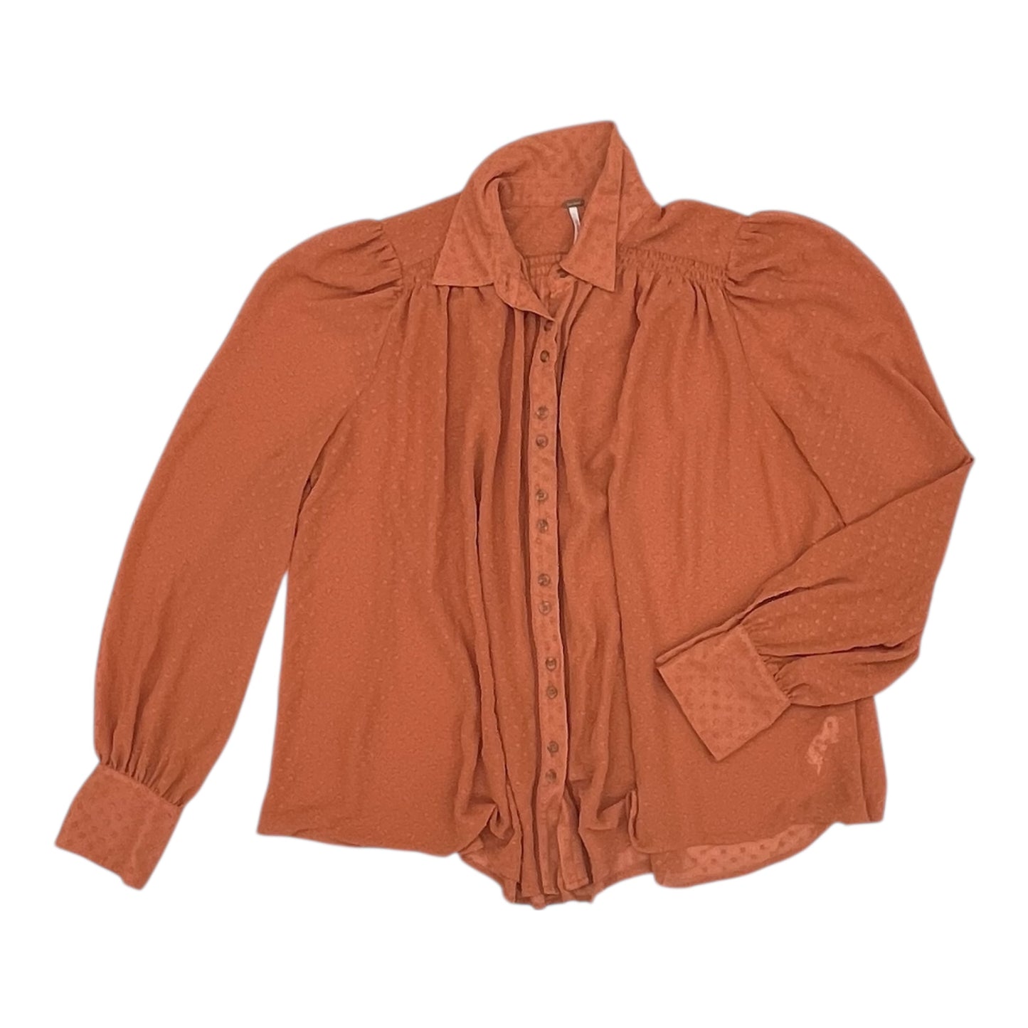 Blouse Ls By Free People In Orange, Size:S