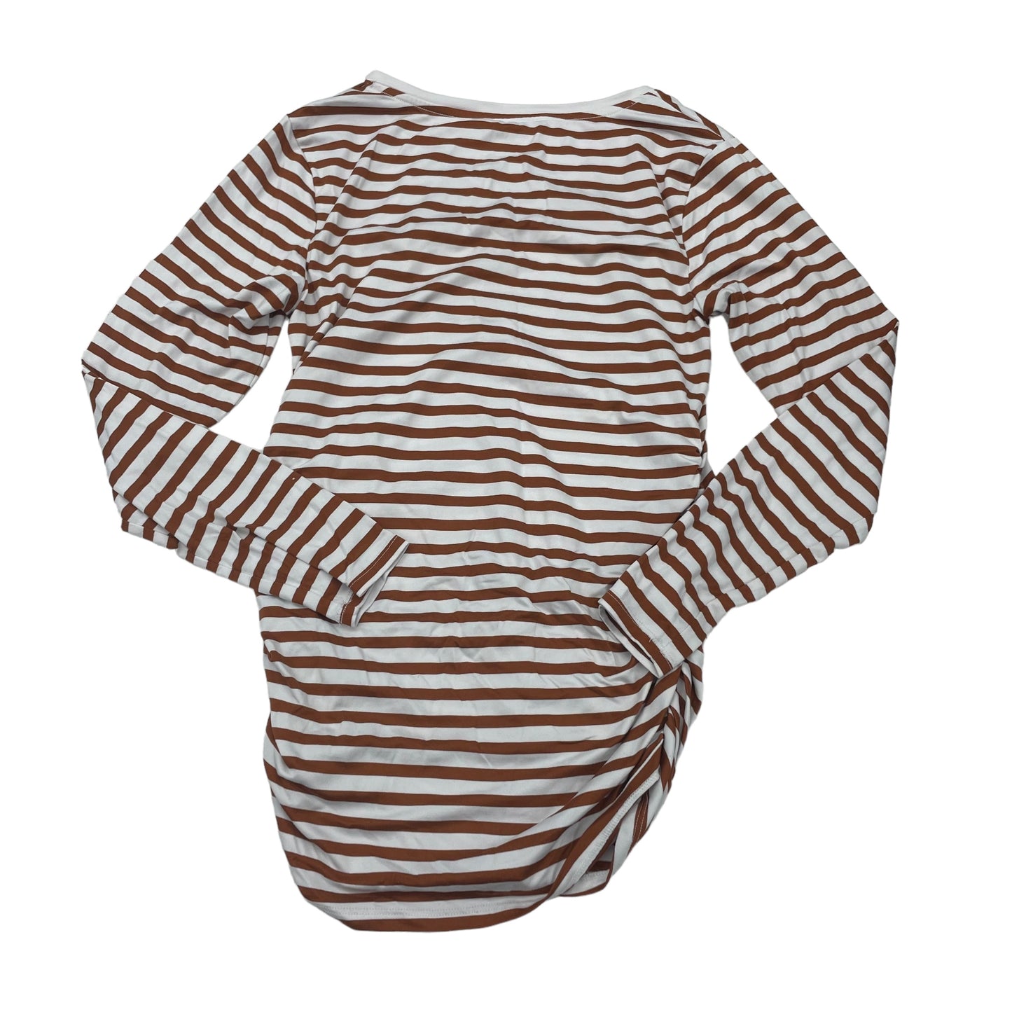 STRIPED PATTERN MAT TOP LS by TIME AND TRU Size:S