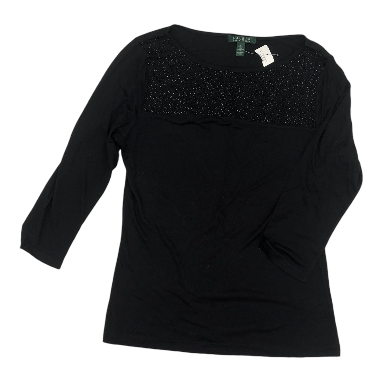 Top Ls By Lauren By Ralph Lauren In Black, Size:L