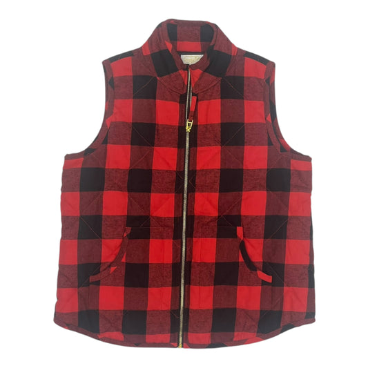 Vest Puffer & Quilted By Mudpie In Plaid Pattern, Size:L