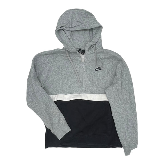 Athletic Sweatshirt Hoodie By Nike In Black & Grey, Size:L