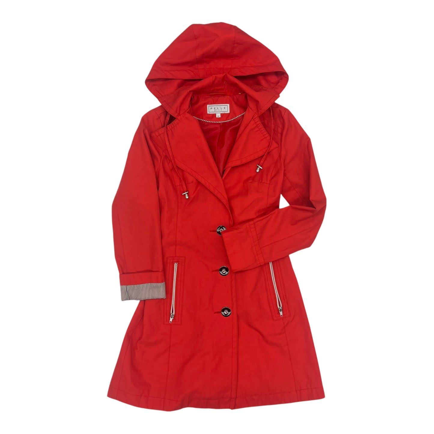 Coat Raincoat By Clothes Mentor In Red, Size:Xs