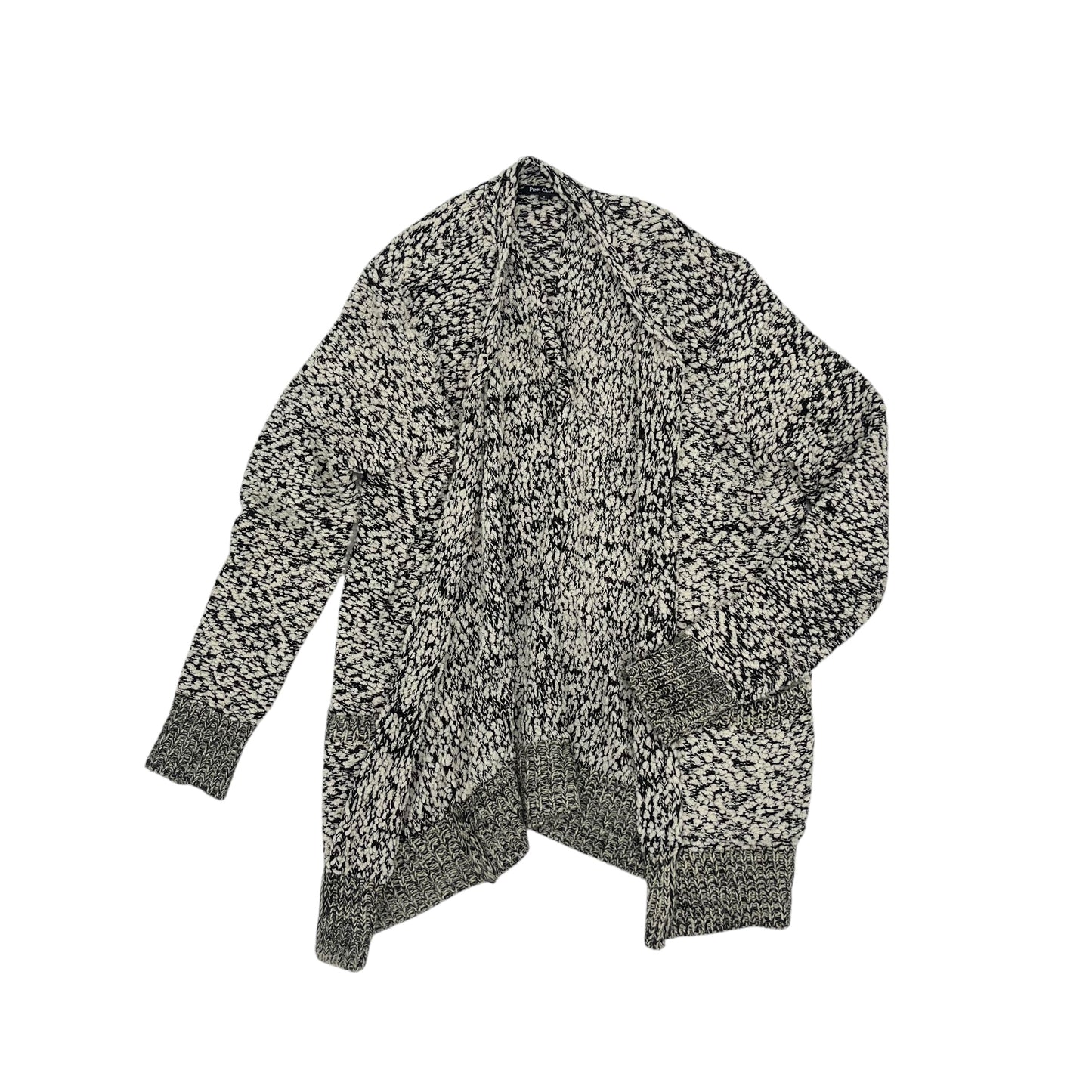 Sweater Cardigan By Pink Clover In Black & Cream, Size:S