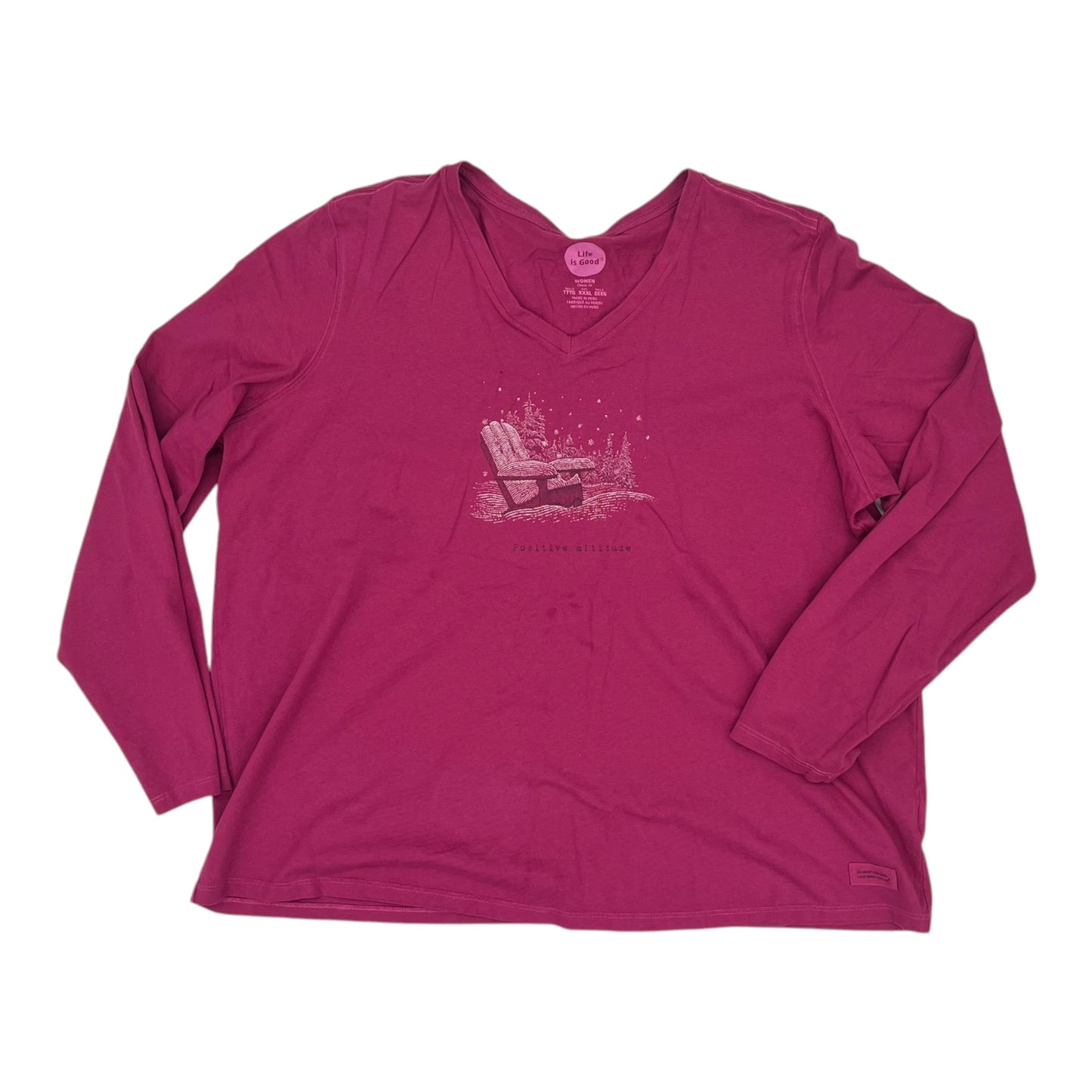 Top Ls By Life Is Good In Pink, Size:3X