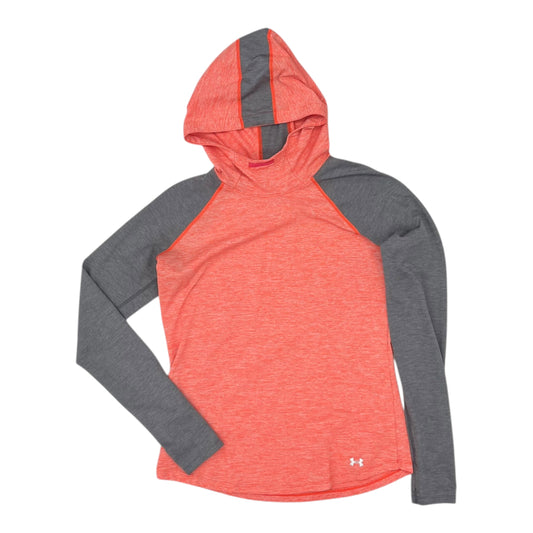 Athletic Top Ls Hoodie By Under Armour In Grey & Orange, Size:S