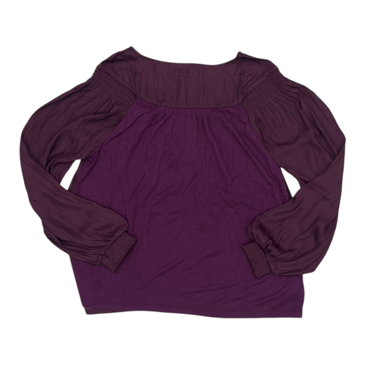 Blouse Ls By Loft In Purple, Size:S