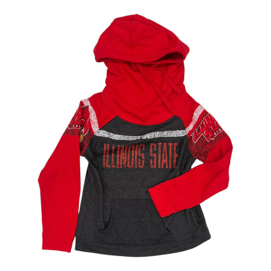 Sweatshirt Hoodie By Clothes Mentor In Grey & Red, Size:M