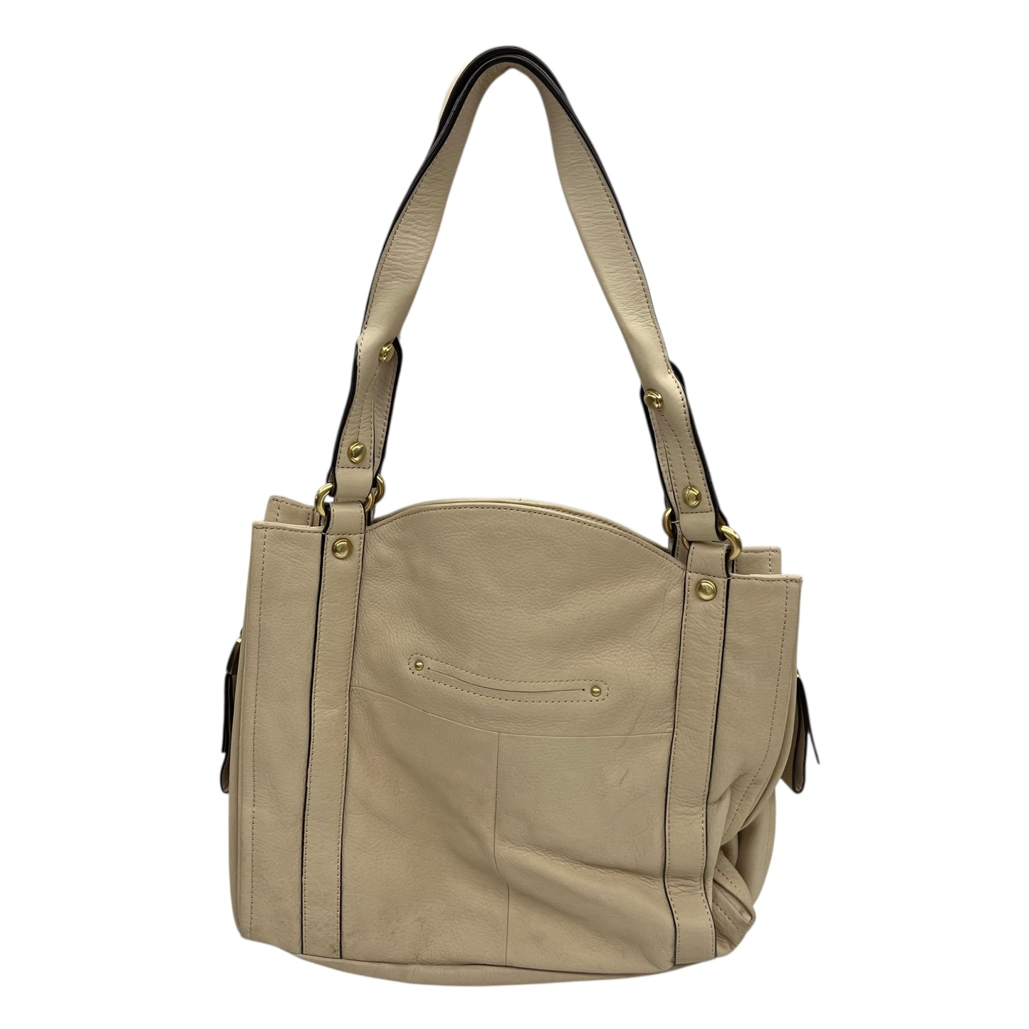 Handbag Leather By Makowsky In Cream, Size:Medium