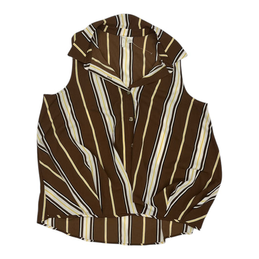 Blouse Sleeveless By Cato In Brown, Size:L