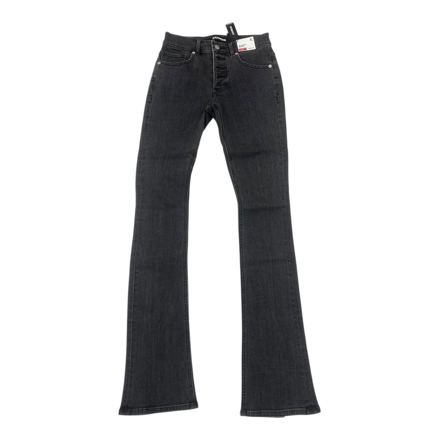 Jeans Straight By Express In Black Denim, Size:4