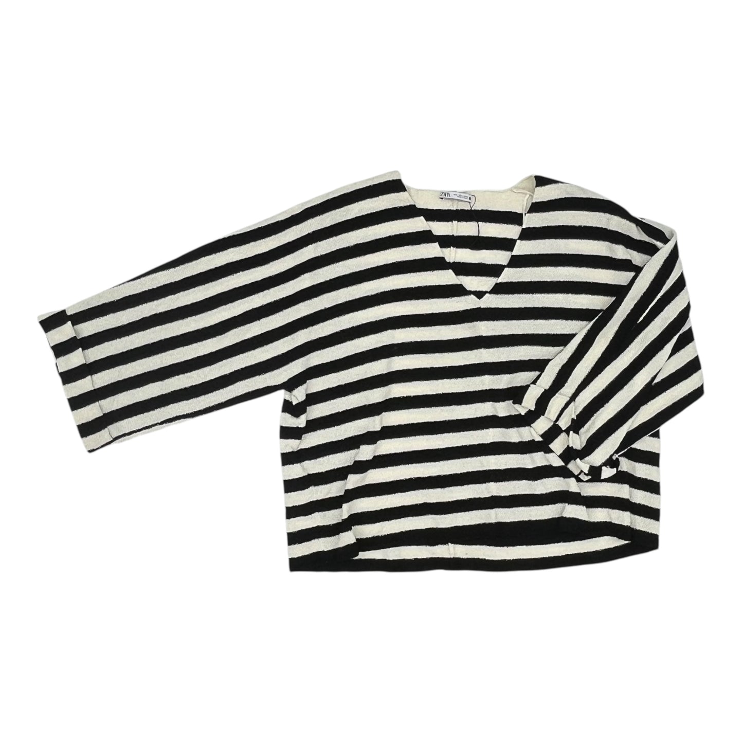 Sweater By Zara In Black & Cream, Size:L