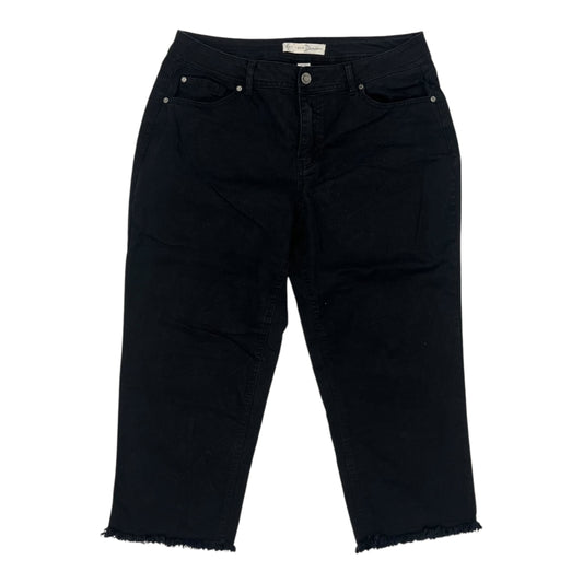 Jeans Cropped By Cato In Black Denim, Size:16