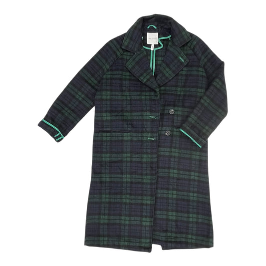Coat Trench Coat By Avec Les Filles In Blue & Green, Size:S