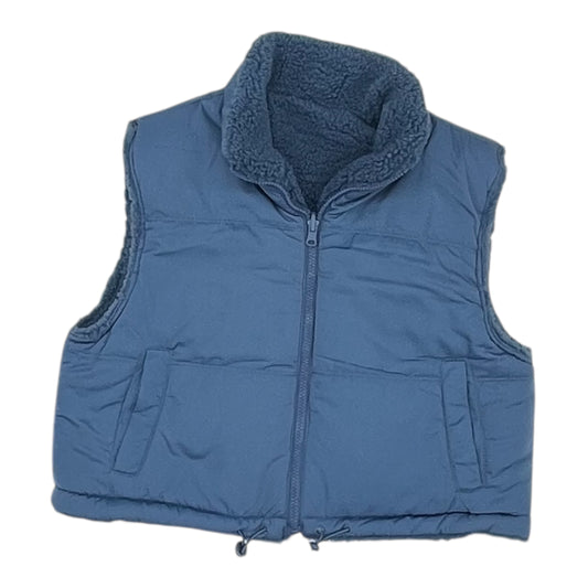 Vest Faux Fur & Sherpa By Thread And Supply In Blue, Size:S