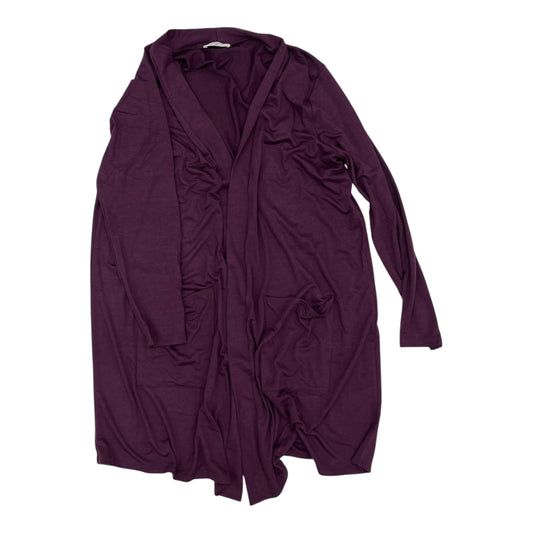 Cardigan By Zenana In Purple, Size:3X