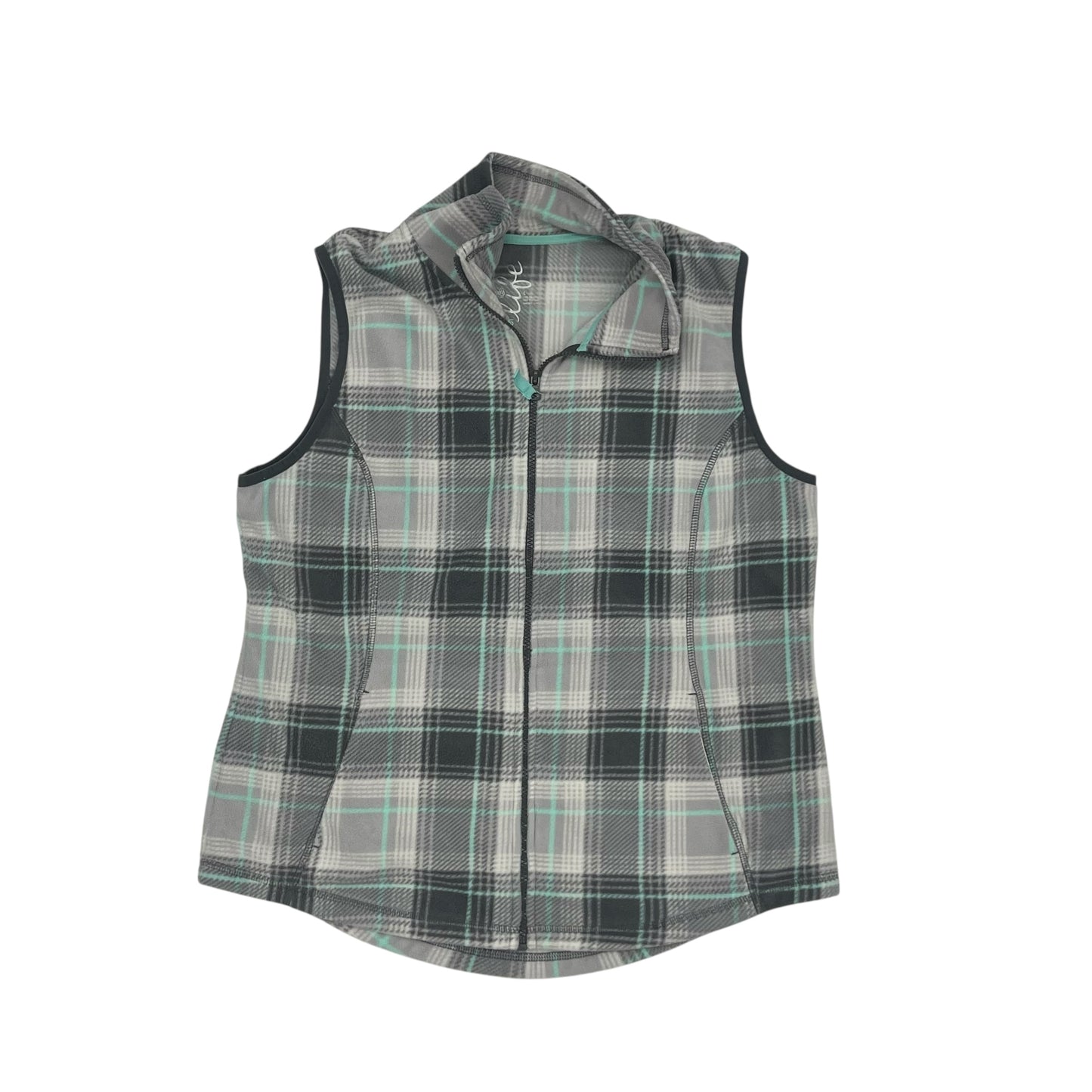 Vest Fleece By Made For Life In Plaid Pattern, Size:L