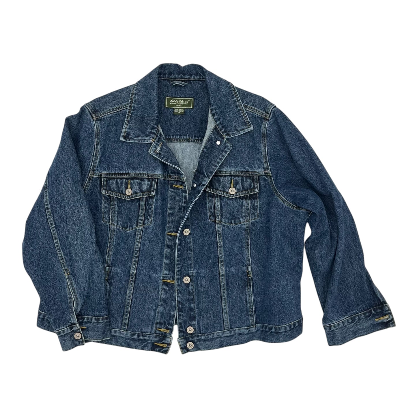 Jacket Denim By Eddie Bauer In Blue Denim, Size:2X