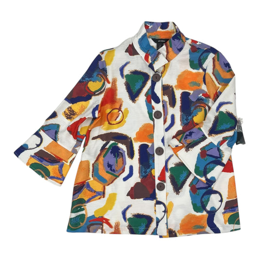 Blouse 3/4 Sleeve By Ali Miles In Cream, Size:M