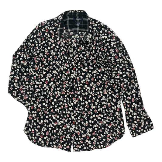 Blouse Ls By Chaps In Black & Red, Size:1