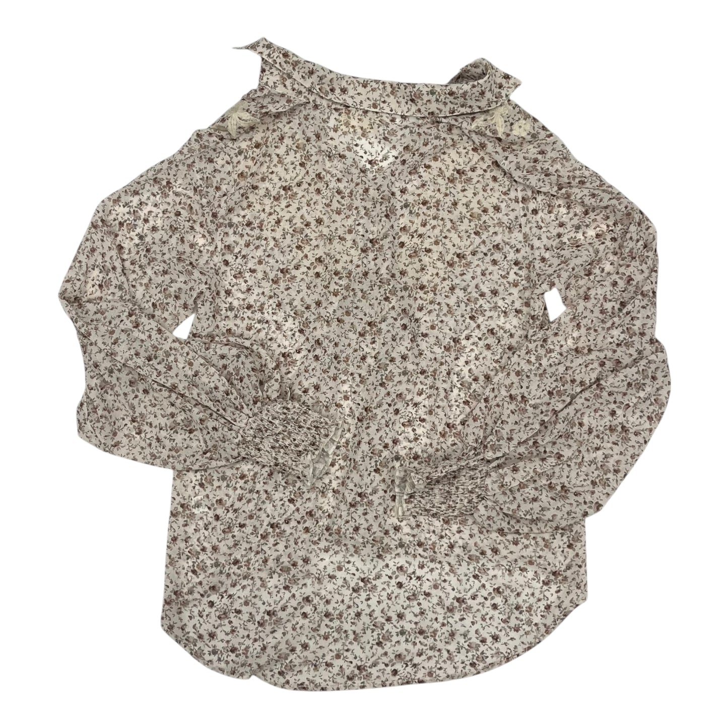 Blouse Ls By Clothes Mentor In Floral Print, Size:M