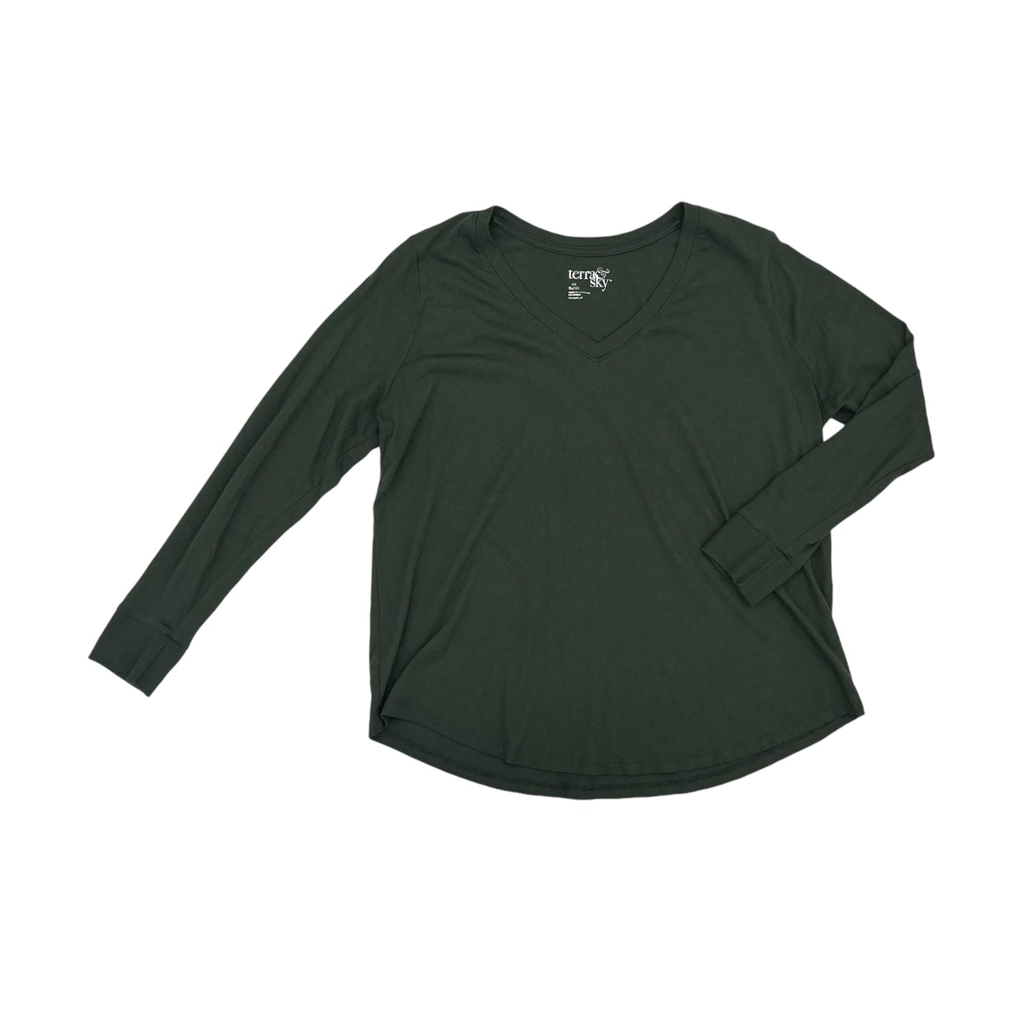 Top Ls Basic By Terra & Sky In Green, Size:Xl